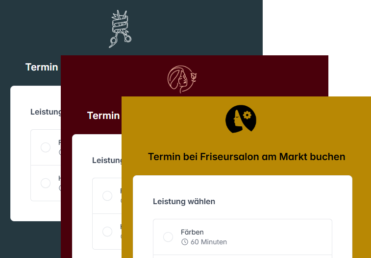 Online terminbuchung buchungsseite verschiedene designs