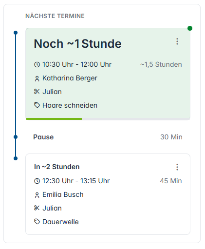 Online terminplaner dashboard termin uebersicht