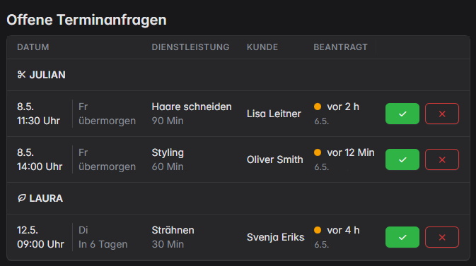 Online terminplaner offene terminanfragen