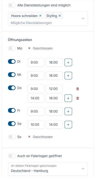Online terminplaner ressourcen oeffnungszeiten und dienstleistungen